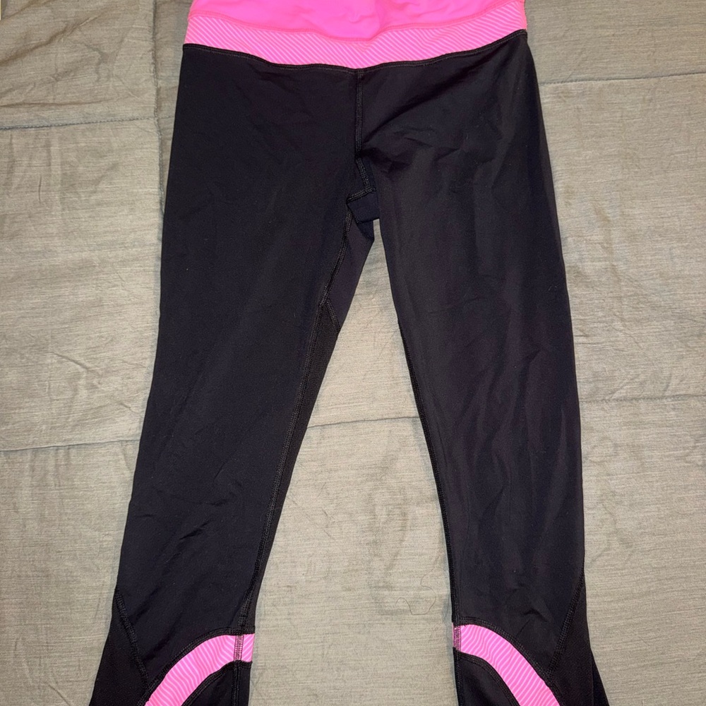 Vintage Lululemon Black and Pink Leggings